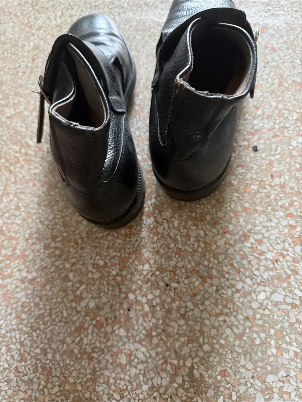 Men's Black Leather Chukka Boots with Buckle